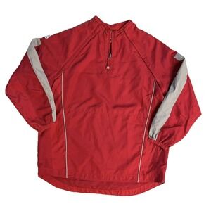 Majestic Youth Baseball Dugout Jacket with Removable Arms Red and Gray Size Smal